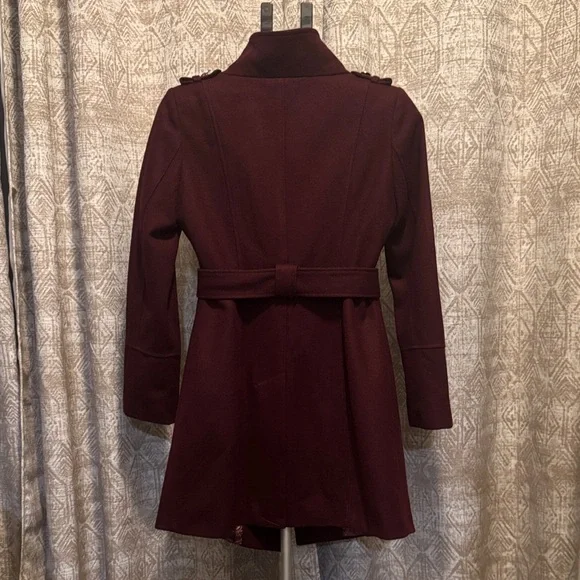 Guess - Women's Burgundy Coat - Picture 7 of 9